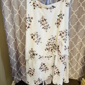 Floral White Skirt